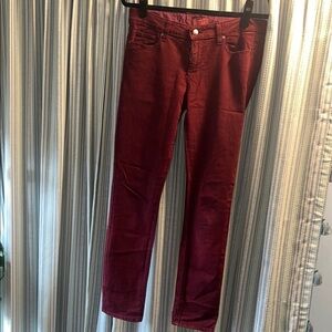 Paige burgundy skinny jeans